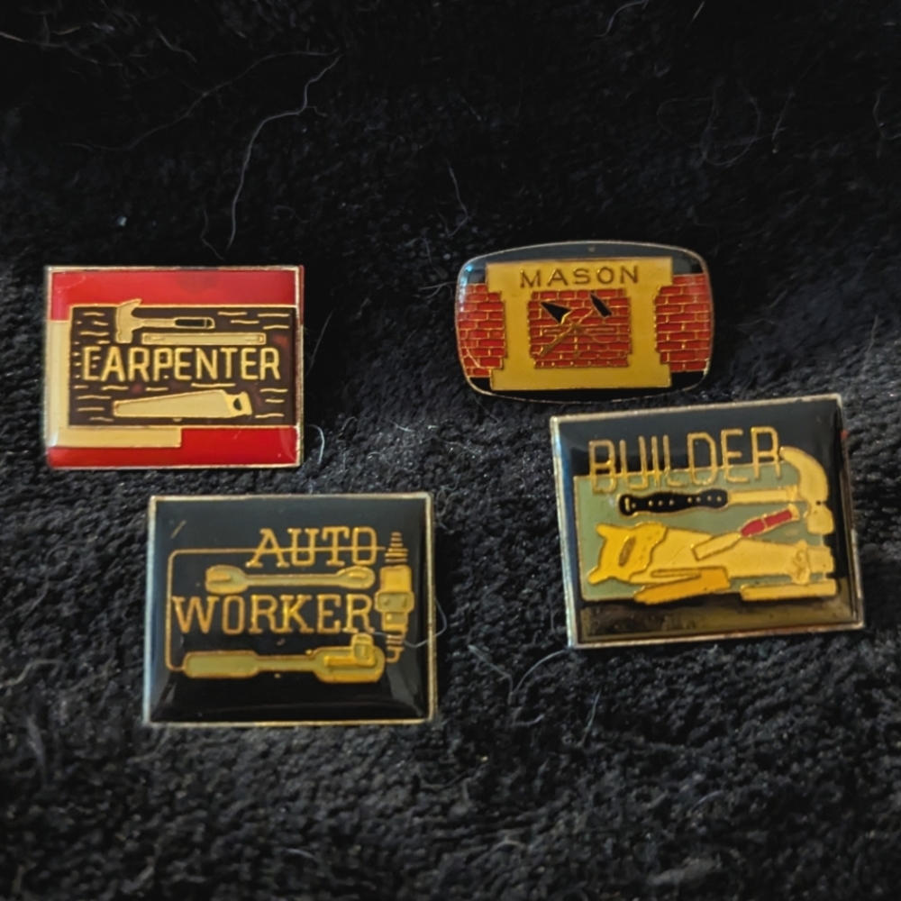 Vintage Masonry Enamel Pins